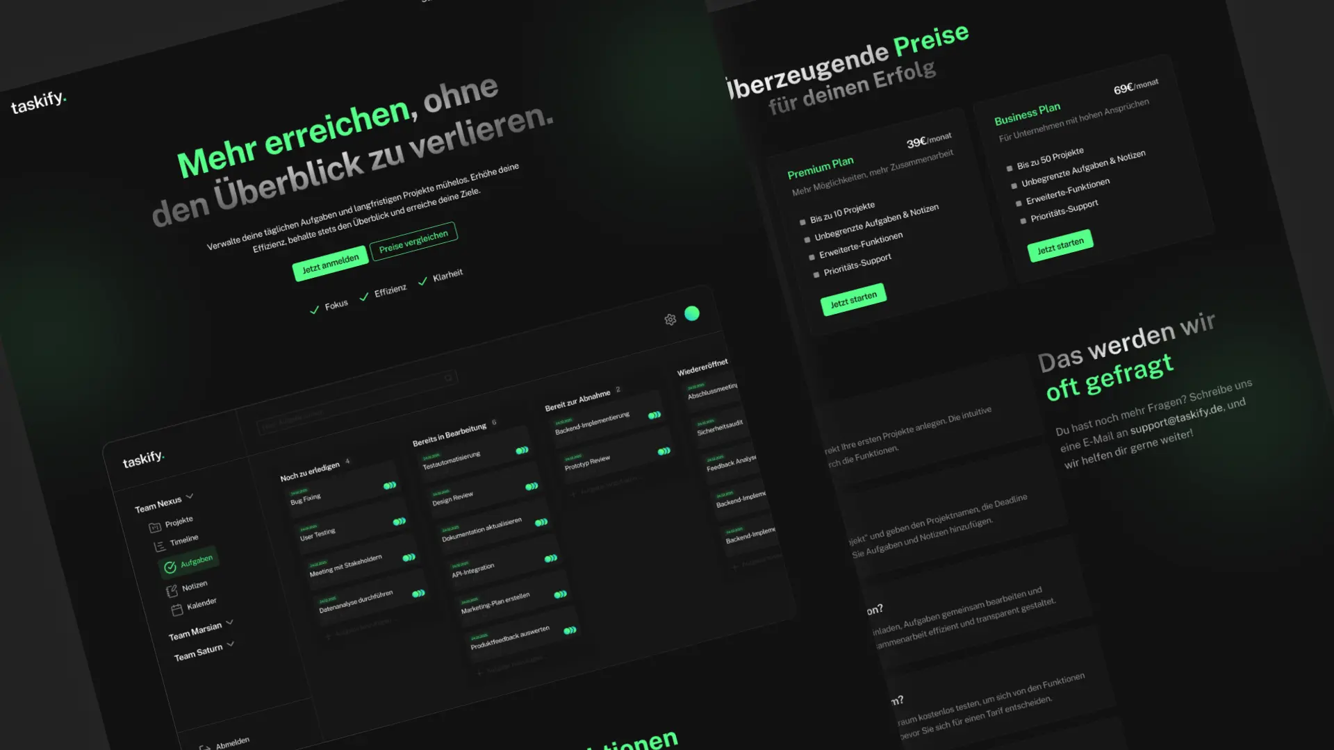 Bild von der Taskify Webseite