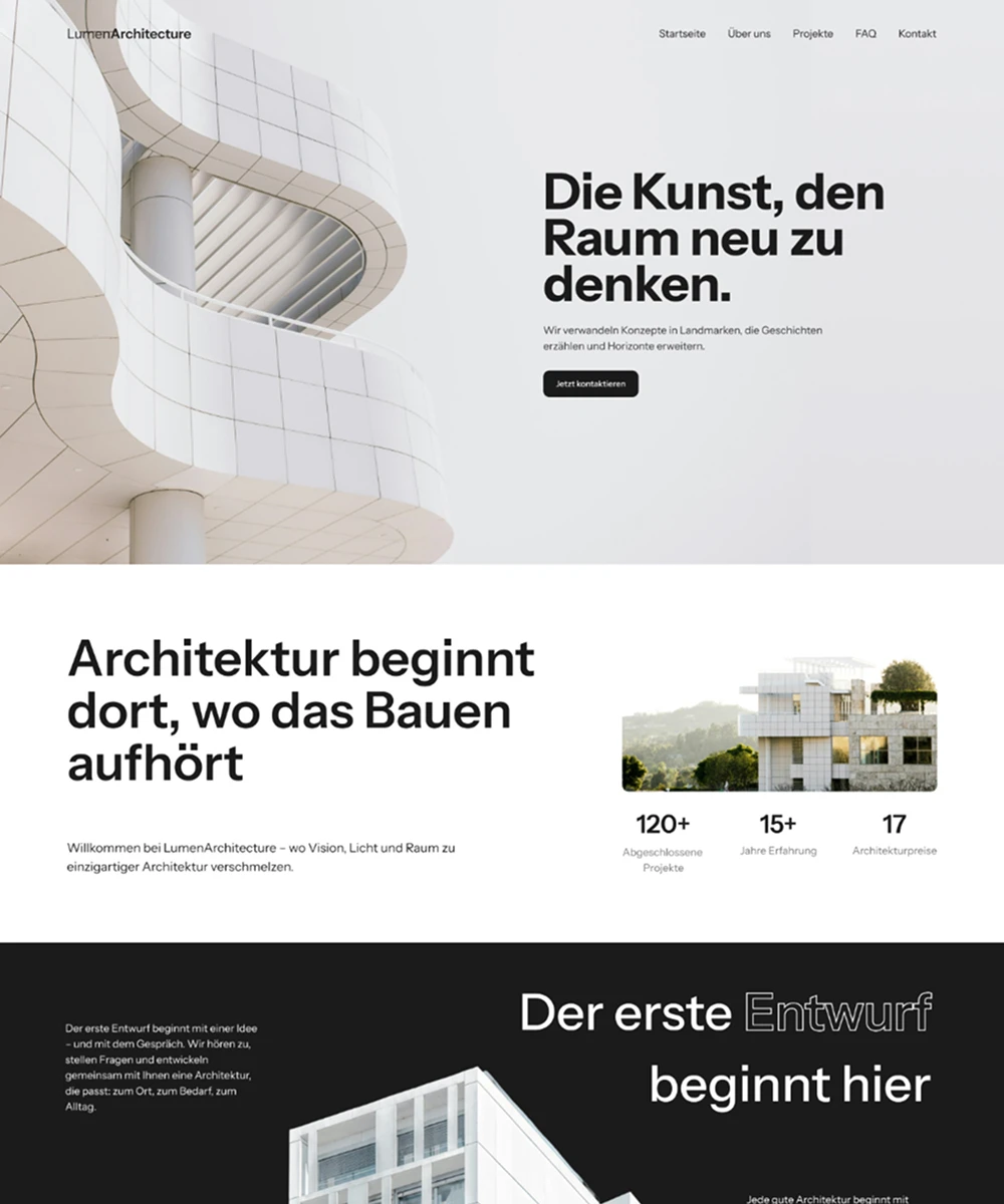 Bild der Webseite von Lumen Architecture entwickelt von Lixify